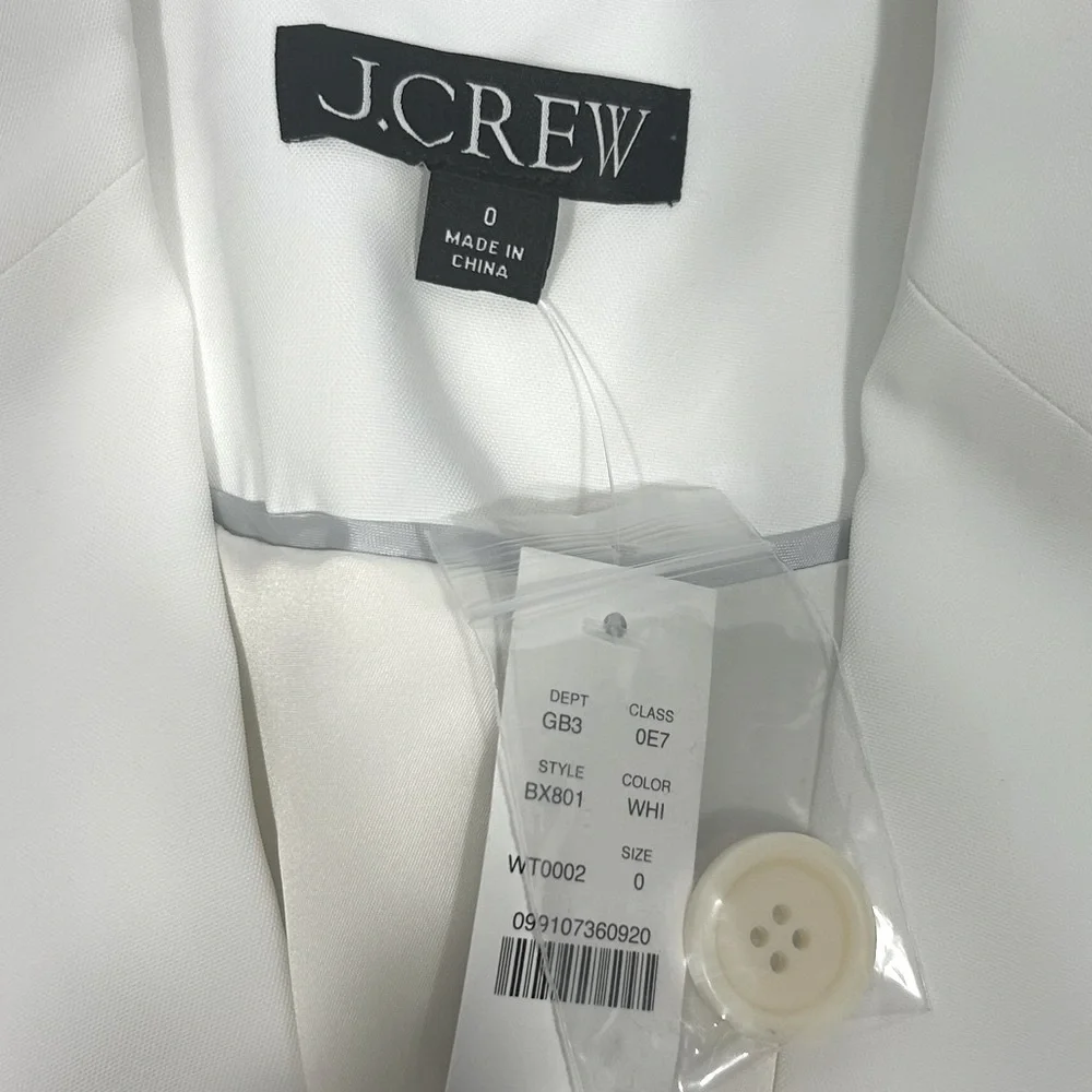 NEW J.Crew Tuxedo blazer in drapey viscose Size 0 White